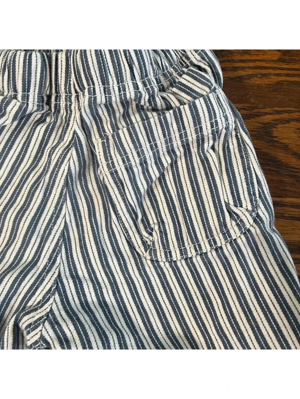 Hanna Andersson Boys Striped Shorts Blue And White Drawstring Size 4/5T